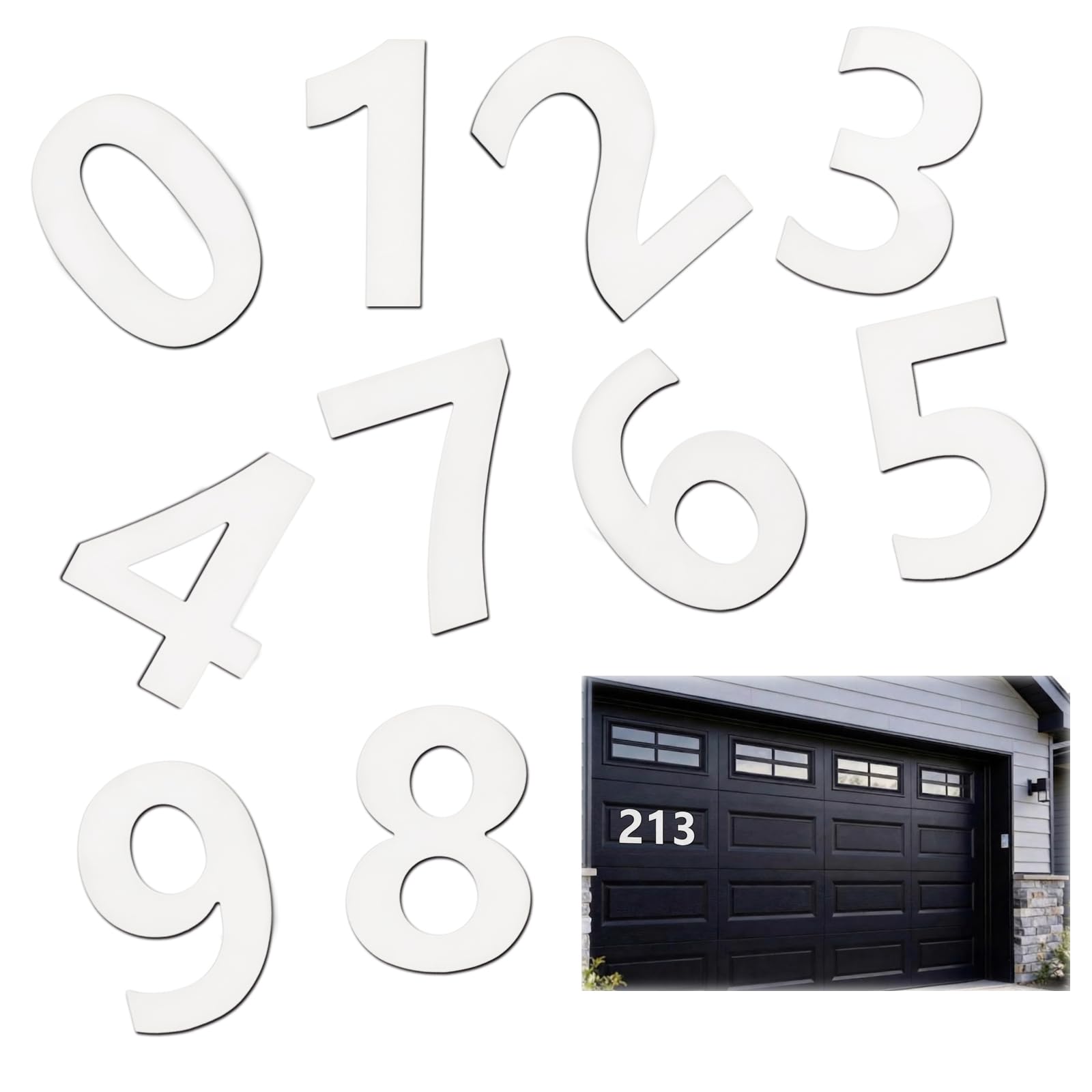 Jianwen 6 Inch Magnetic Numbers, White, 1 Set