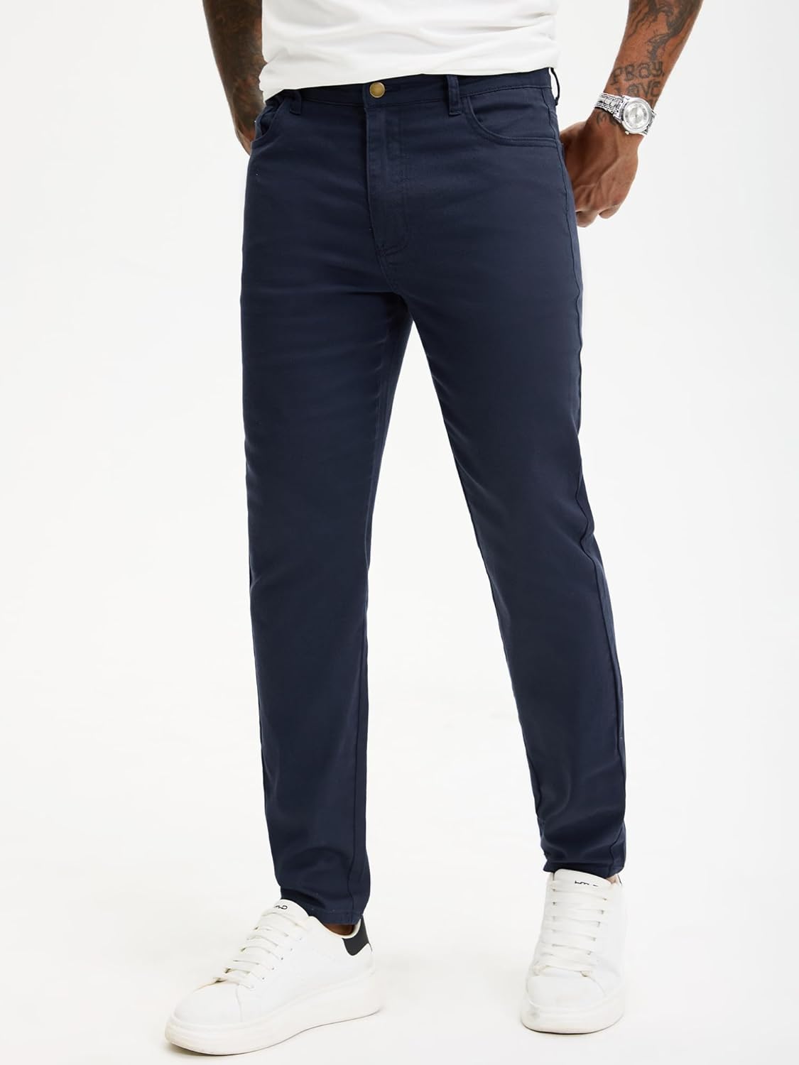 JEMLDL Men's Slim Fit Skinny Stretch Jeans Fashion Dress Casual Tapered Denim Pants with 5 Pockets - Image 6