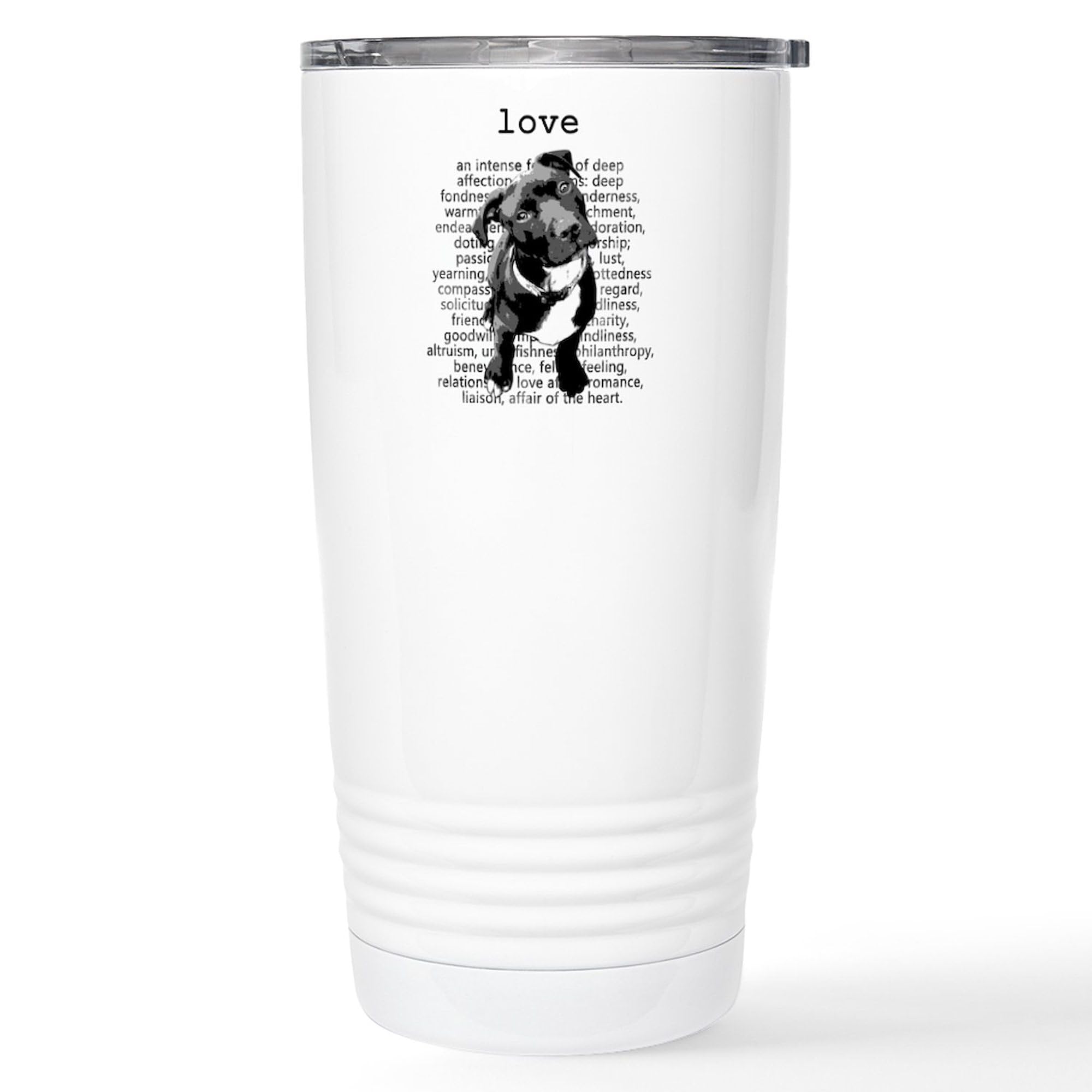 CafePress Pit Bull Love Travel Mug 20 oz. Insulated Stainless Steel Coffee Tumbler