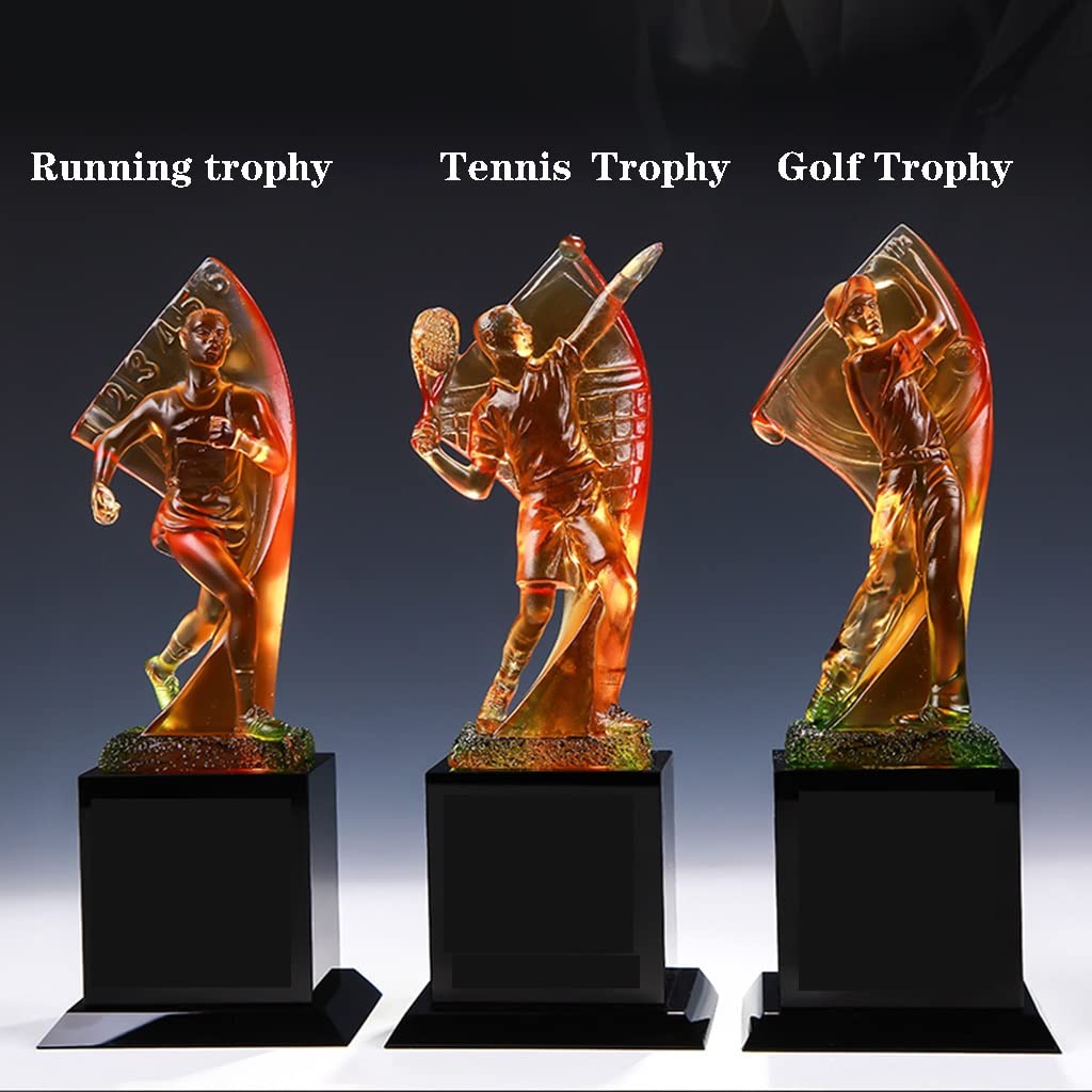 Pokale, Medaillen Auszeichnungen Trophäe Für Lauf-, Tennis- Und Golfwettbewerb Campus Games Awards Preise Trophäe Trophäe des Ehrenmeisters Gravur Trophäe Pokale (Color : Golf, S : 9 * 24.5cm)