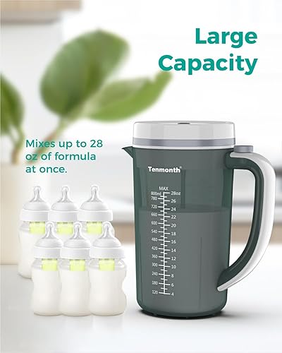 Miniatura 5 de Jarra mezcladora eléctrica de fórmula para bebés, fabricante rápido de fórmula para bebés con boquilla de goteo y tapa de bloqueo, mezcla motorizada
