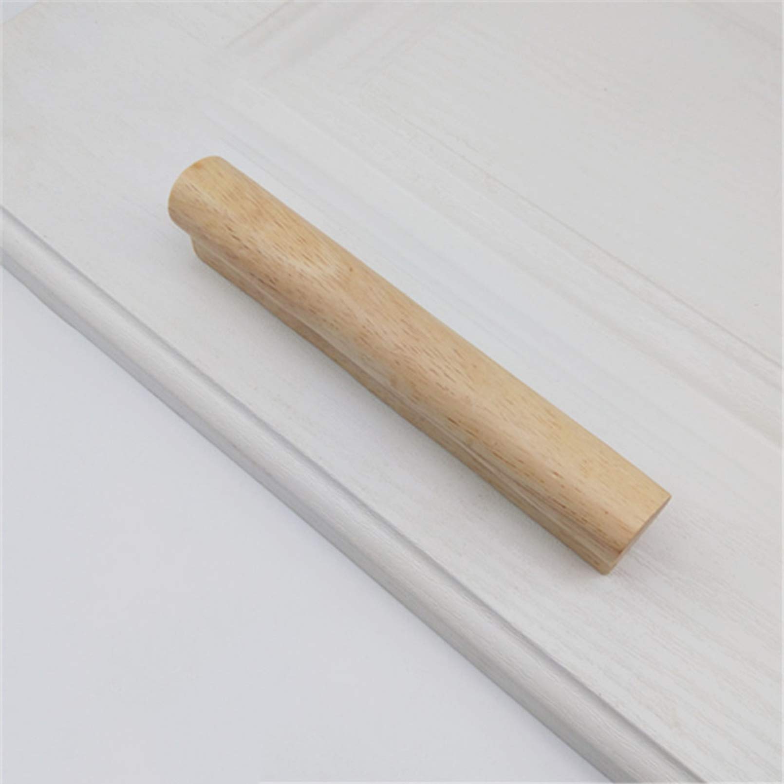 NIANXINN Solid Oak Furniture Handle,Length 100-1200mm Wooden Bar Handles for Kitchen Cupboard Cabinet & Drawers,Dresser Door Cupboard Drawer knobs Wardrobe Solid Wood Handle,with Screws(Length 130mm)