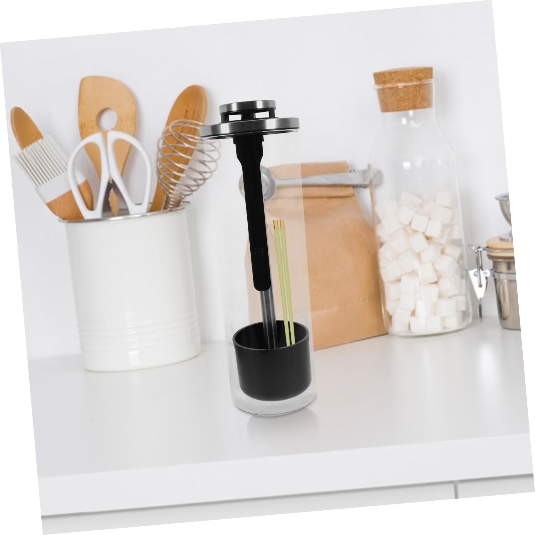 VALICLUD Boîte De Rangement pour Pailles Distributeur De Pailles Seau De Rangement Multifonction pour Pinceaux De Maquillage Et Ustensiles De Cuisine