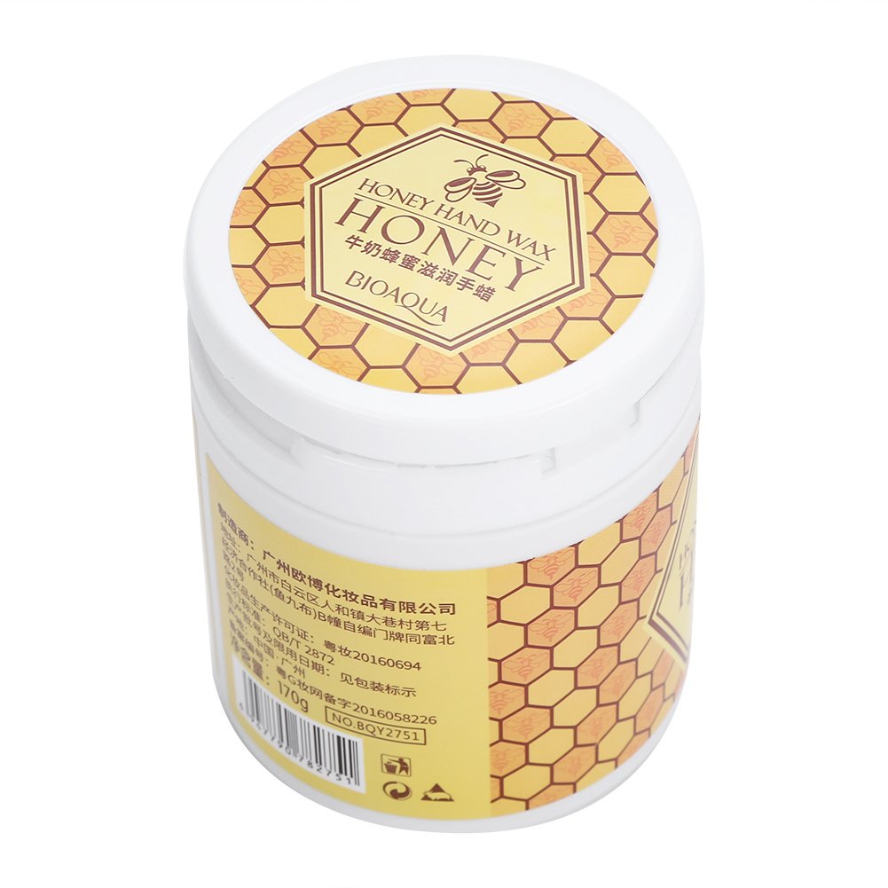 Mascarilla de cera para manos, 170 g, Mascarilla de mano de miel y leche efecto exfoliante e hidratante cuidado de las manos con cera para manos de miel de leche, mascarilla nutritiva para manos