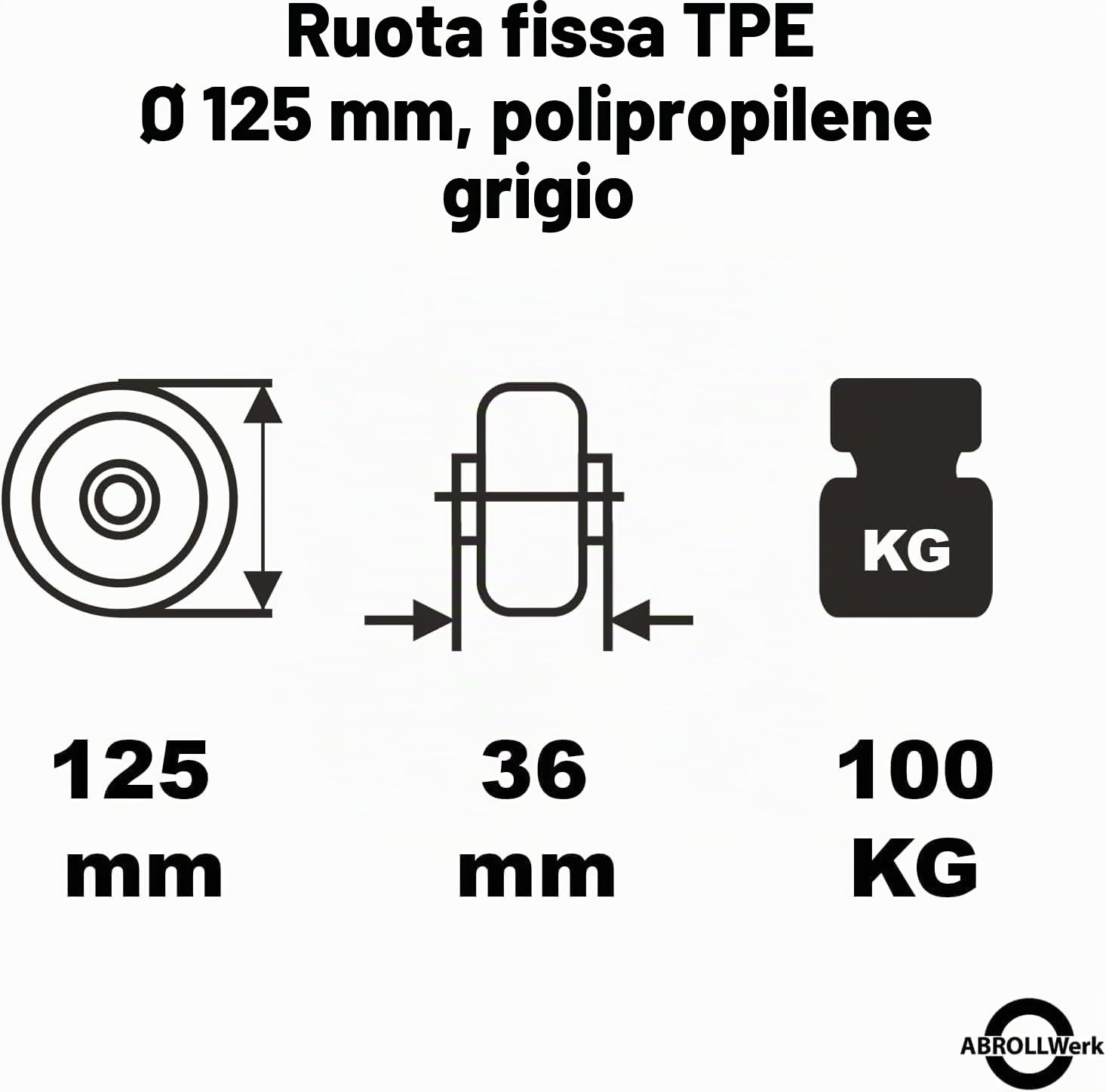 Set di 4 ruote da incasso da 125 mm con asse, rullo per apparecchi, cuscinetti scorrevoli, ruote per il trasporto, ruote per mobili, ruote industriali