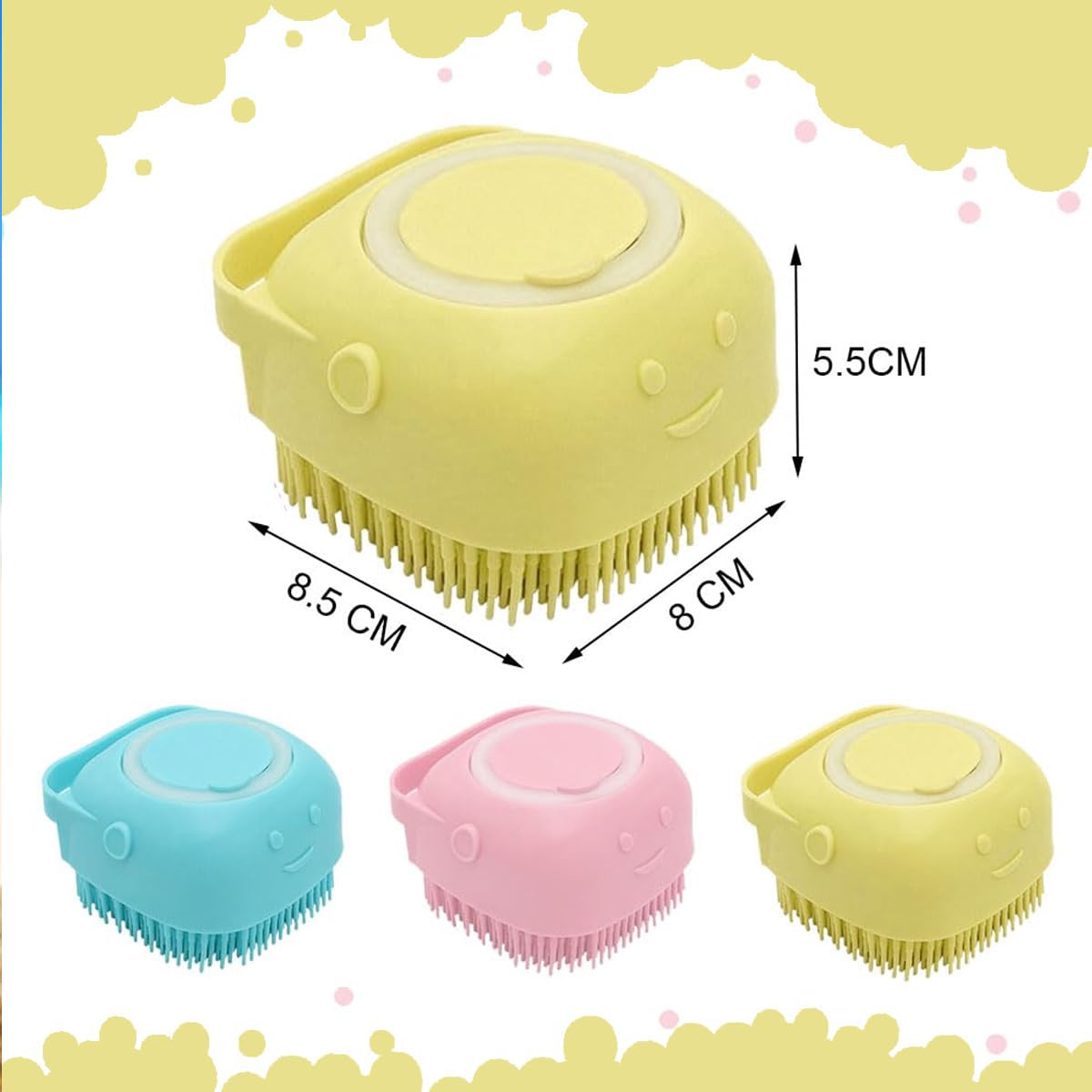 3 Stück Bürste Hund, mit 3 Handtüchern, Badebürste Hunde, Haustier Bürsten, Massagebürste für Hunde, Weiche Silikon Badebürste mit Ringgriff, Shampoo Dispenser für Beruhigende Massage Waschen
