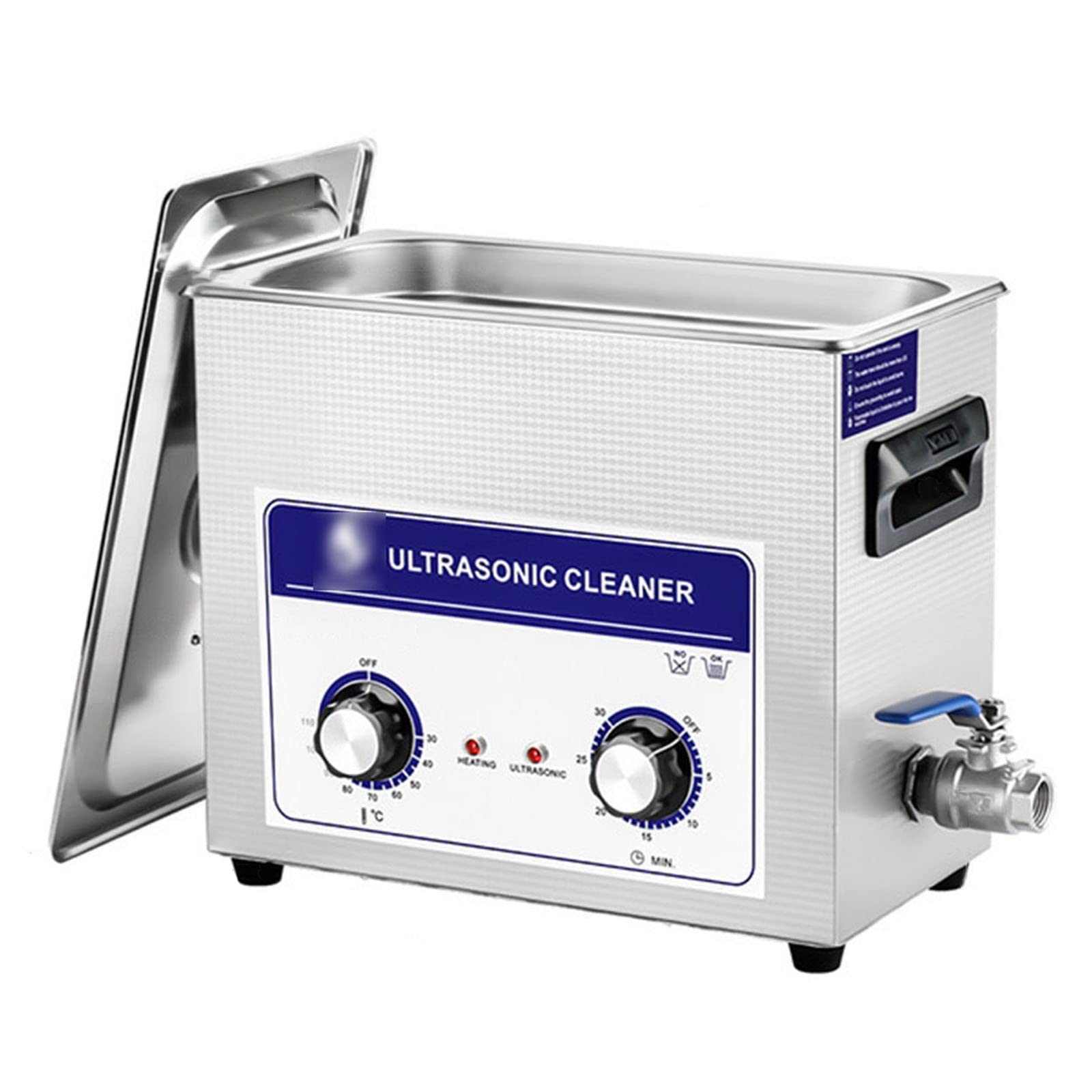 NICHOY Ultrasonic Cleaner,Digital Sonic Cleaning Machine,Stainless Steel Jewelry Cleaner for Professional Tool Watch Glasses Retainer Denture Coin Cleaning(Color:A,Size:15L)