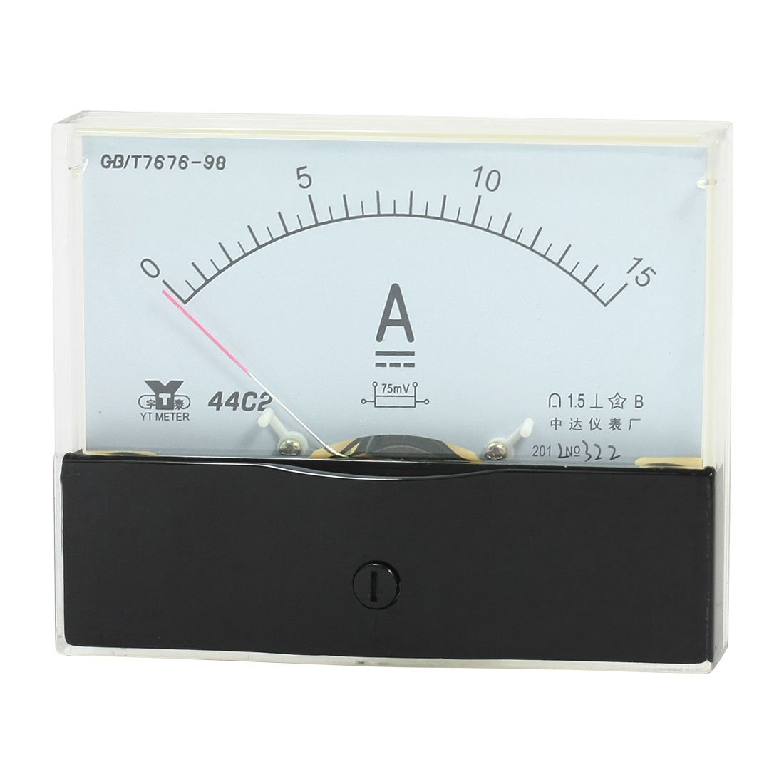 uxcell Analog Current Panel Meter DC 0-15A 44C2 Ammeter for Automotive Circuit Testing Charging Battery Ampere Tester Gauge Pack of 1