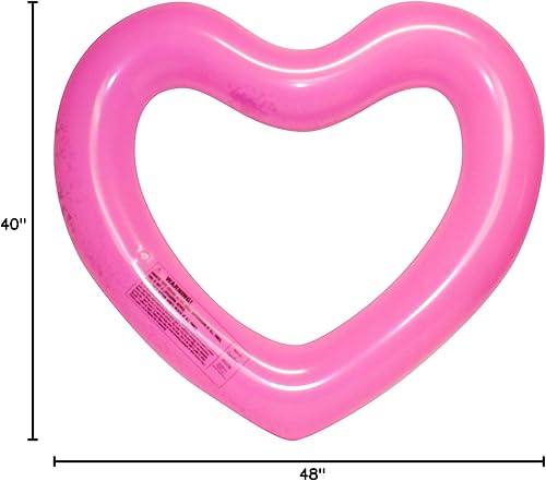 Vista 18 de CocoNut Float Glitter Heart Pool Floats – Inflatable Pool Rings – Durable Long Lasting Lounge Tubes and Water Toys – Fun Decoration for Parties