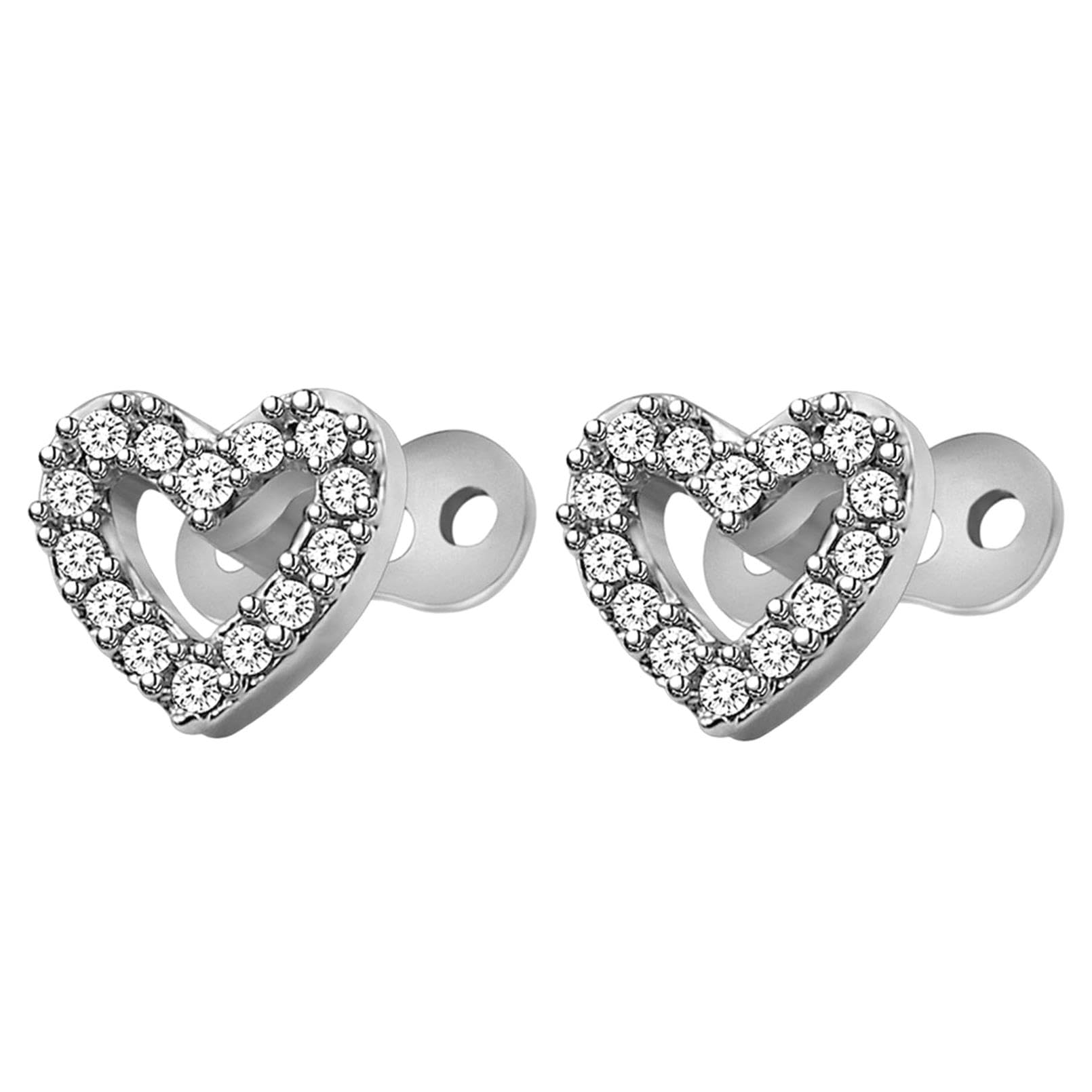 GenericGeneric Sparkling Heart Dermal Anchor Tops & Base - Titanium Steel Internally Threaded - Elegant Microdermals for Piercings (1) - 0.015 grams