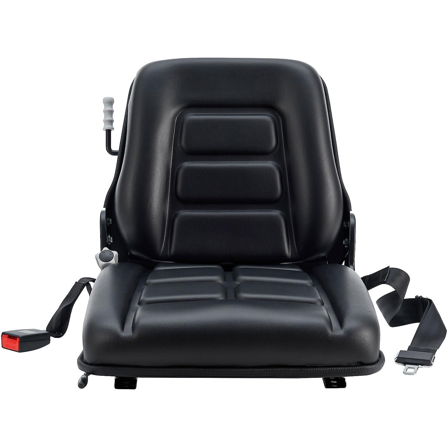 Universal Adjustable Forklift Seat with Suspension by Global Industrial – PVC Leather, Black, Model YY01
