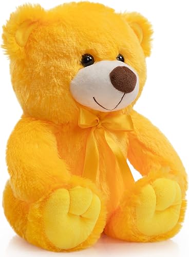 Miniatura 8 de WENMOTDY Oso de peluche súper color para niños novia familia amarillo 14 pulgadas
