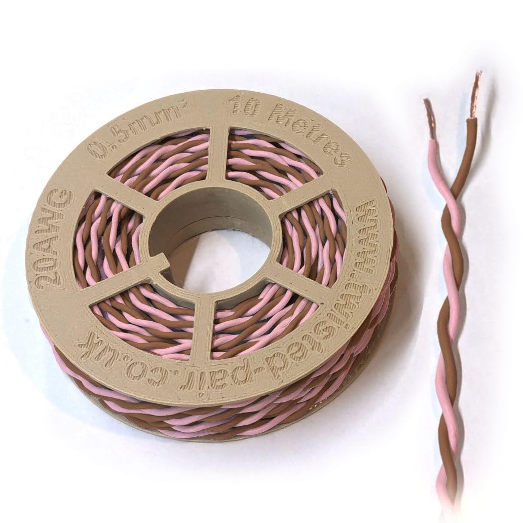 Câble CAN-Bus double rose et marron 22 AWG / 0,35 mm² 100 m