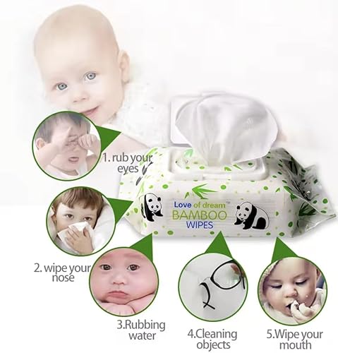 Miniatura 3 de Toallitas para bebés, tejido orgánico de bambú biodegradable, 99% de agua pura, fragancia natural, piel suave