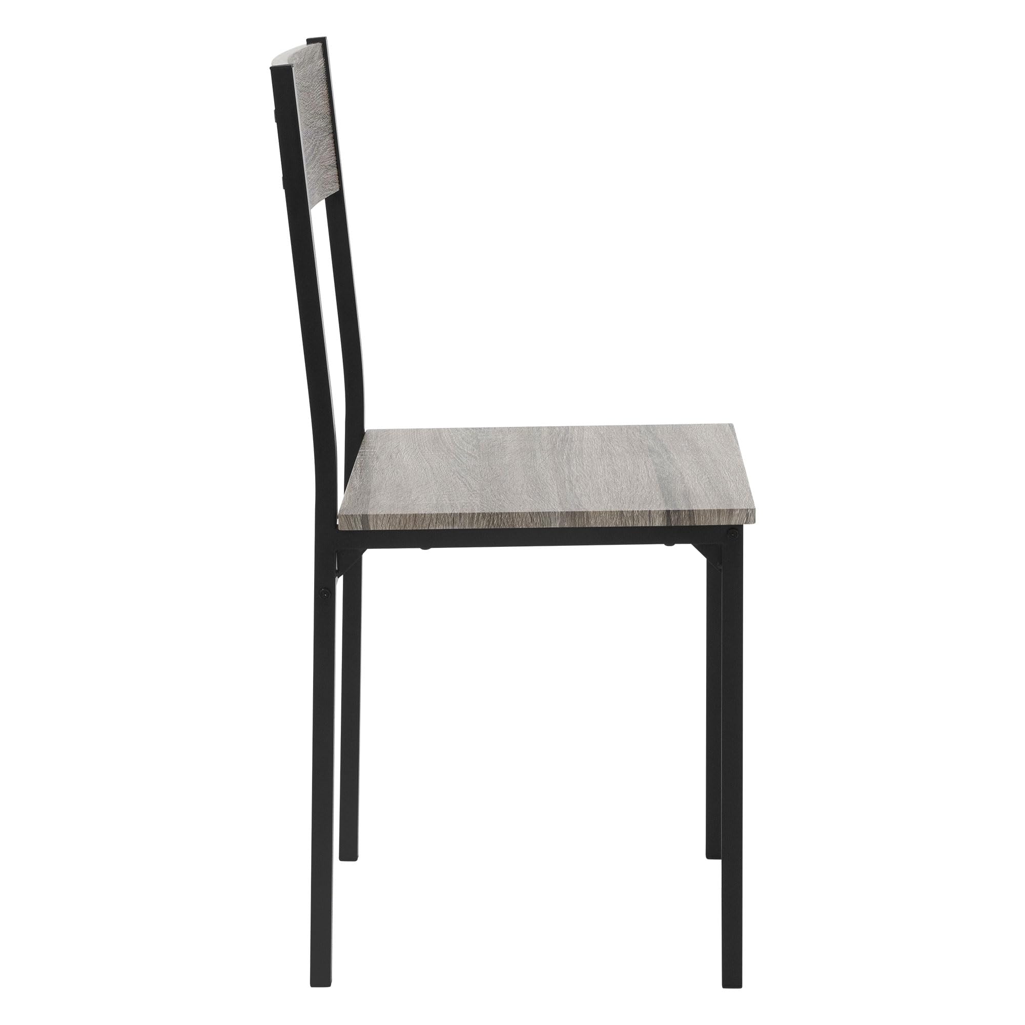 ML-Design Juego de Mesa de Comedor de 4 Piezas Roble Gris Grupo de Muebles para 4 Personas con 2 Sillas de Bar, 1 Banco y 1 Mesa con Estructura de Metal Adecuado para Cocina y Comedor