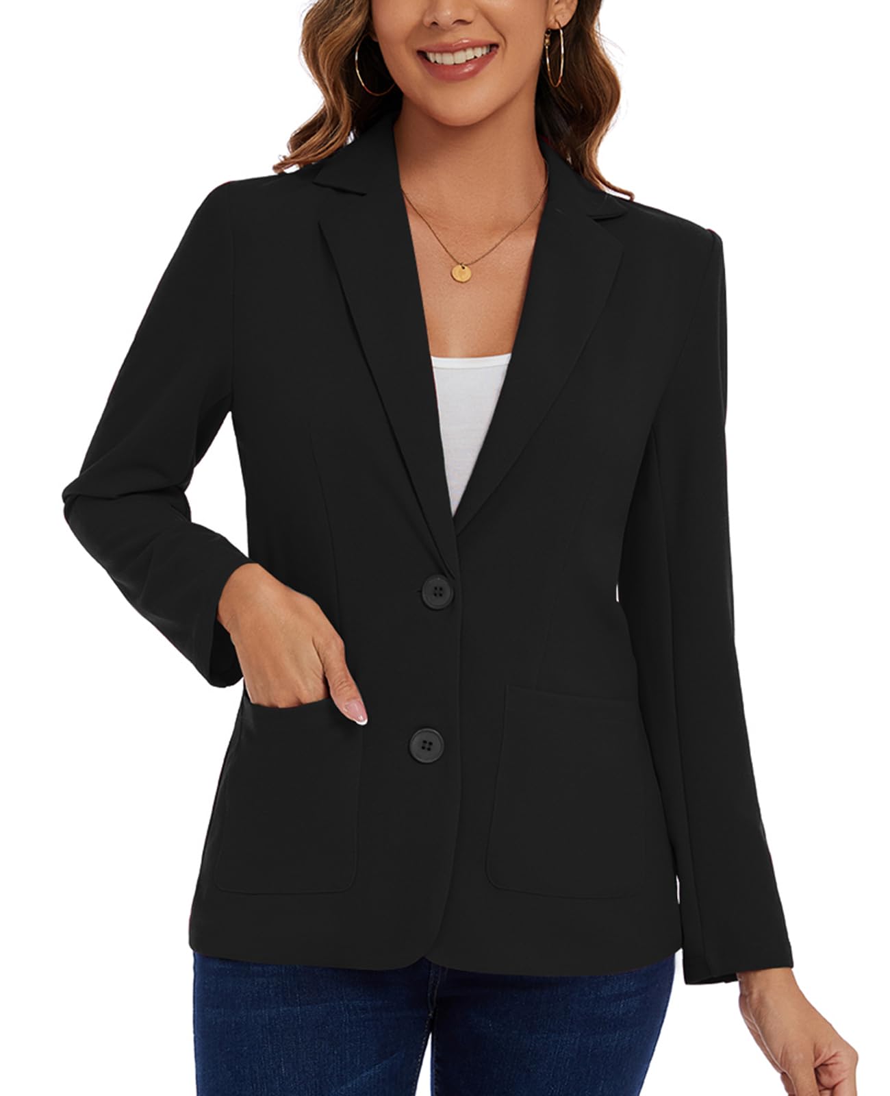 Veste blazer classique manches longues avec doublure devant confort durable - 8