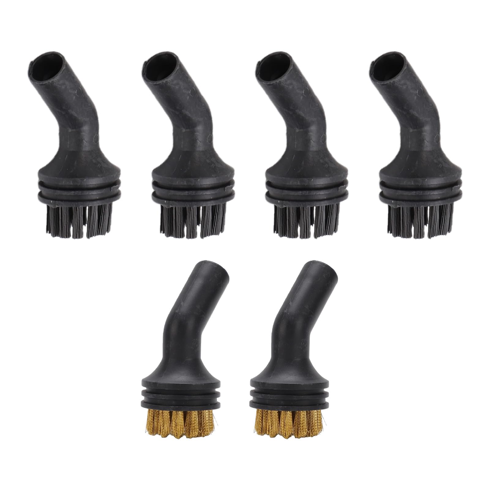 Irishom 6 Pack Nylon Steam Cleaner Brush Heads with Storage Box for Portable Steam Machine for Tile, Grout, Floor, Bathroom