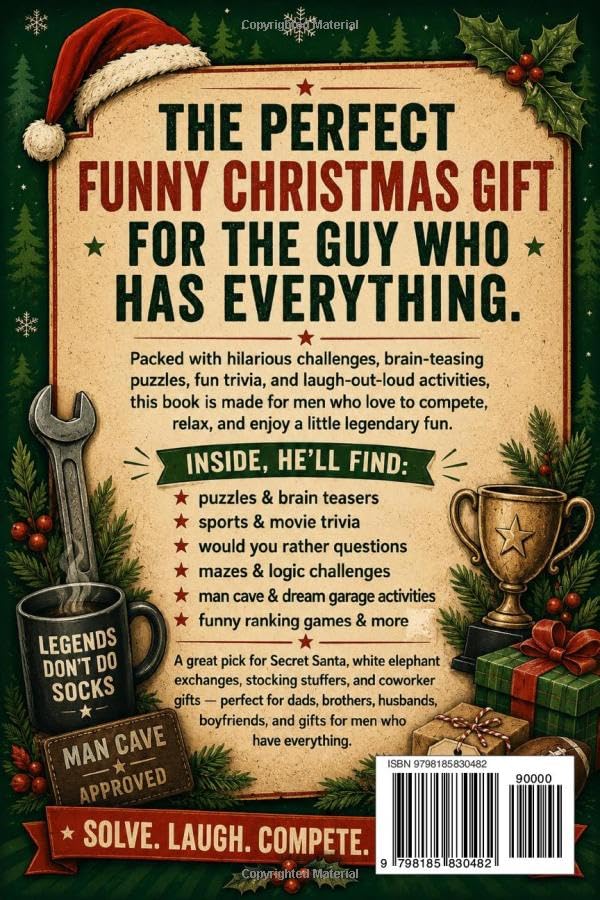 Gifts for Men Who Have Everything: Legend Mode! Cave Challenges, Funny Puzzles, Trivia, Brain Teasers, Mazes and much more | Stocking Stuffers for Adults and Coworker Gag Ideas for Christmas image 3