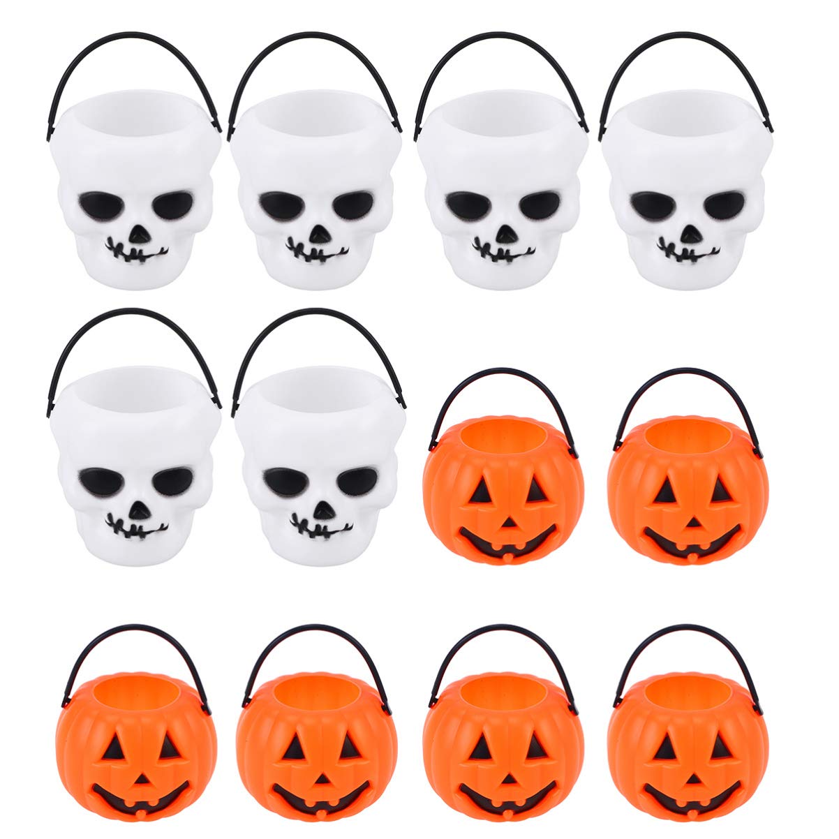 36 sztuk Mini Halloween wiadro z dyni nowość dzieci cukierek lub psikus wiadro czaszka dynia cukierki wiadro uchwyt Decor na impreza z okazji halloween