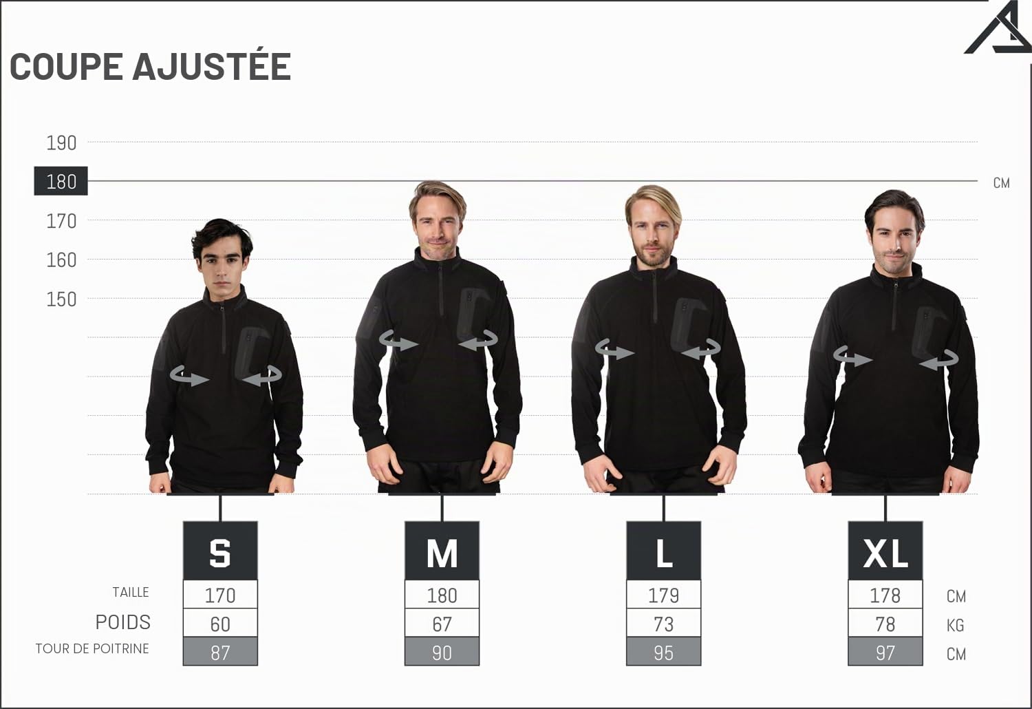 ACE Schakal Pull - Sweat Tactique outdoor avec Fermeture Autoagrippante - pour Airsoft, Paintball, Trekking & Outdoor