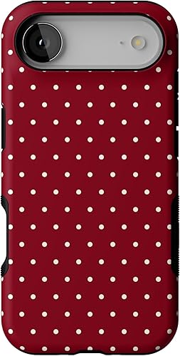 Casely Funda para iPhone 17 Air  On The Dot  Vacaciones de Navidad de lunares granate  Compatible con MagSafe  Diseño protector audaz