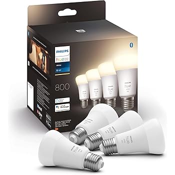 Philips Hue White Smart Bulb LED E27 Edison Screw (Pack of 2)