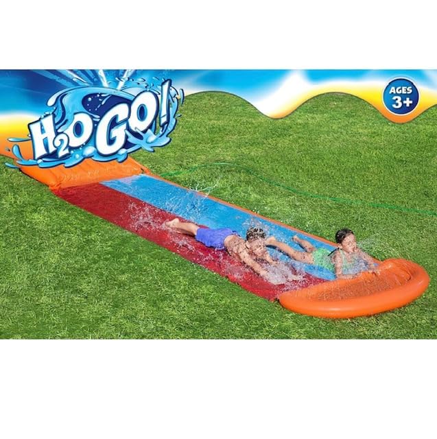 Richtots Premium H2OGO! Double Lane Inflatable Water Slide | Includes Speed Ramp & Splash Landing | Great Outdoor Summer Toy for Family Fun, Multicolor - Image 4 thumbnail