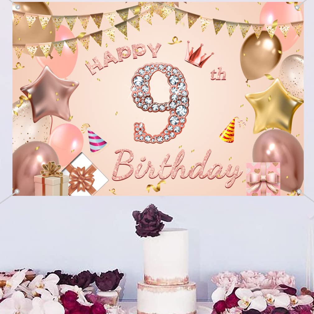 9 Roségold-Geburtstagsdeko – Waben-Tischaufsätze Mit Happy Birthday, Ballons & Krone – Perfekt Für Frauen & Mädchen Jeden Alters
