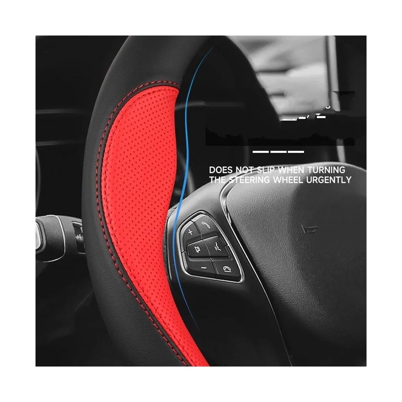 Lenkradabdeckung Für Mazda 2 3 5 6 CX-4 CX-5 CX-7 CX-8 CX-30 CX-50 MX5 RX-7 RX-8 Für Axela Für Atenza Auto-Lenkradbezug Aus Leder Lenkradhülle(Rot)
