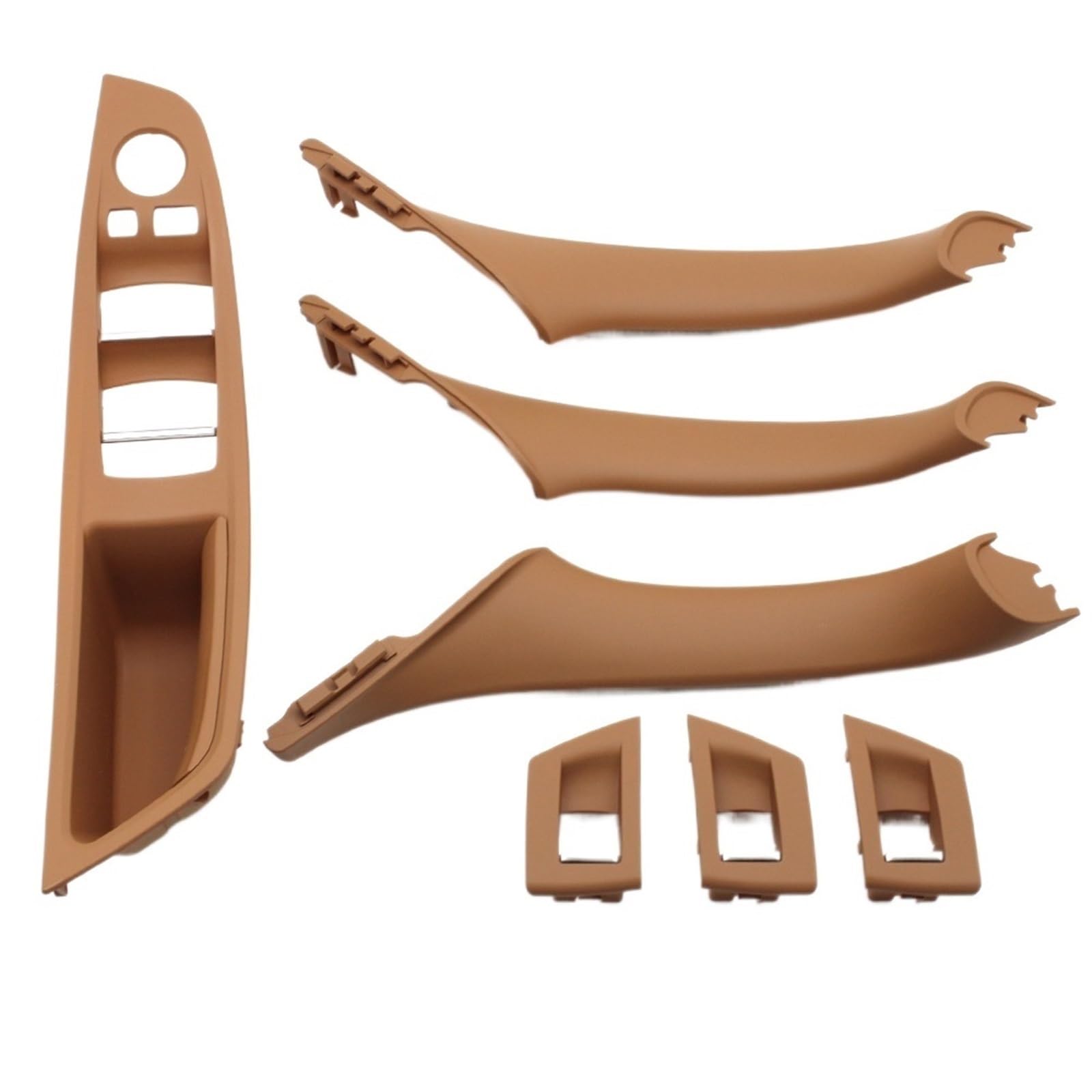 OEXRIGRU Car Interior Door Handles for BMW 5 Series F10 F18 523 525 528 LHD Car Interior Door Handle Pull 7PCS Set(Model A Champagne)