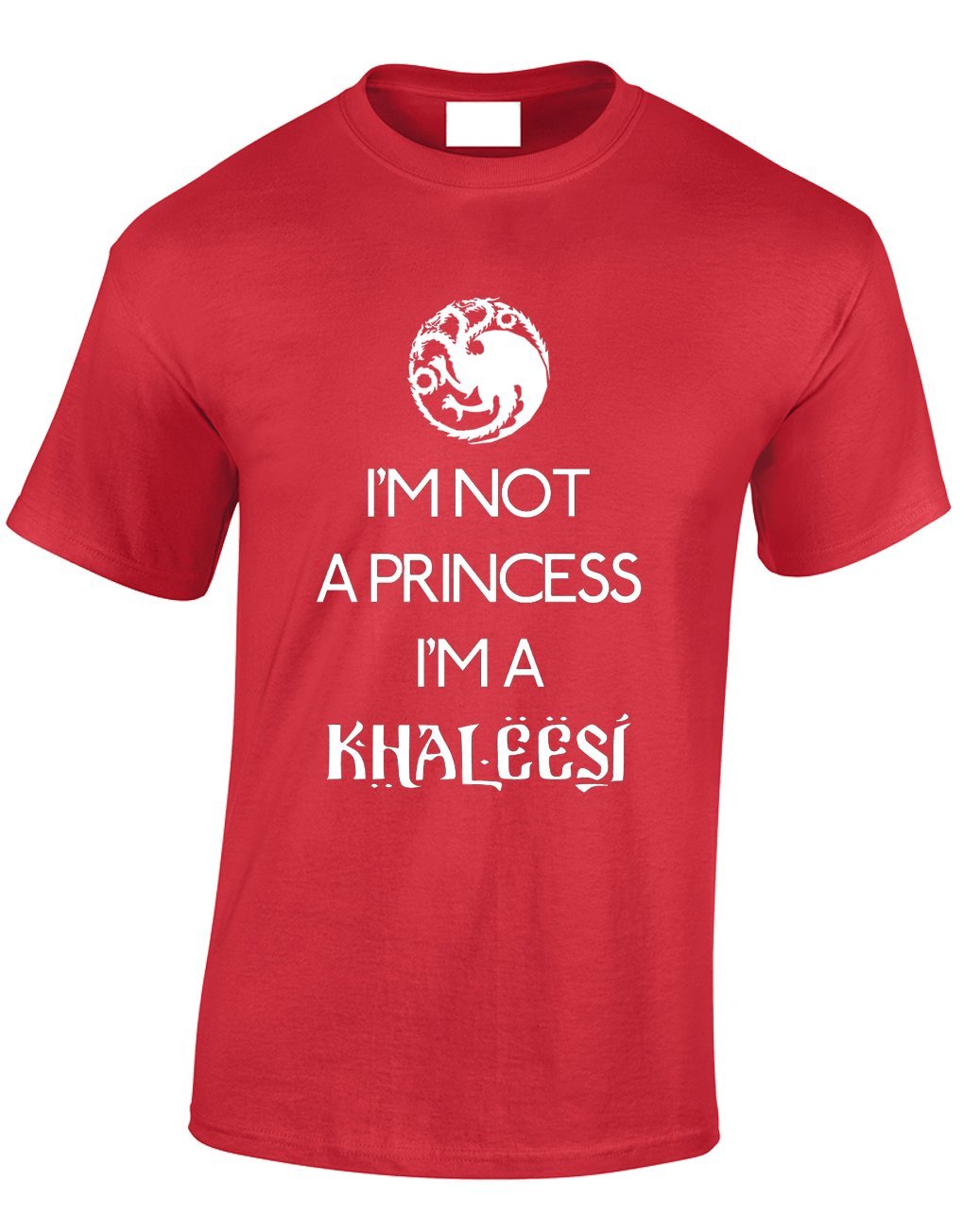 Crown Designs Men's Red Im Not A Princess Im A Khaleesi Fantasy Tv Show Inspi For & Teenagers T-Shirts Tops - /Large