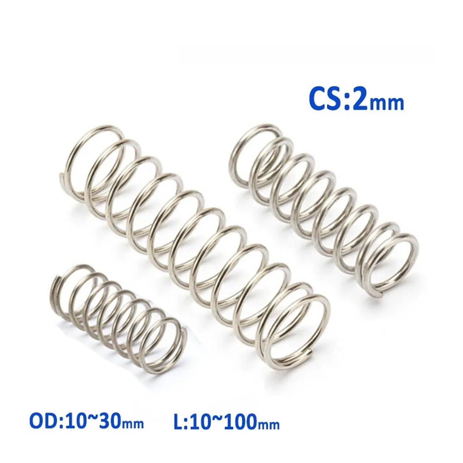 Lote De Muelles De Compresión De Acero Inoxidable 304 - Grosor De Alambre 1.6mm, Varios Usos Industriales