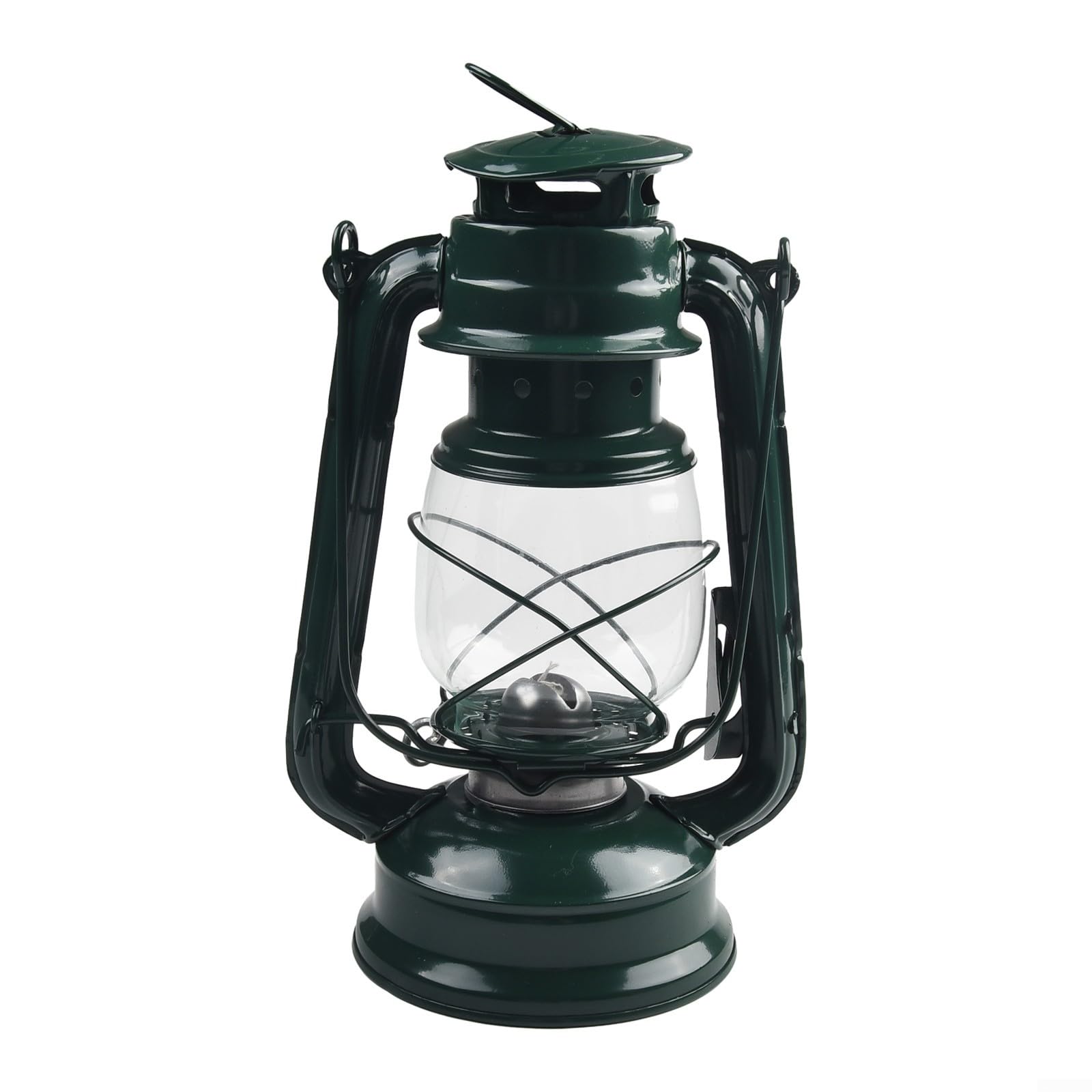 Lampade al cherosene in stile rétro, lampada a olio vintage con manico, lampada da tavolo per casa, giardino, campeggio Citronella (Verde-25CM)
