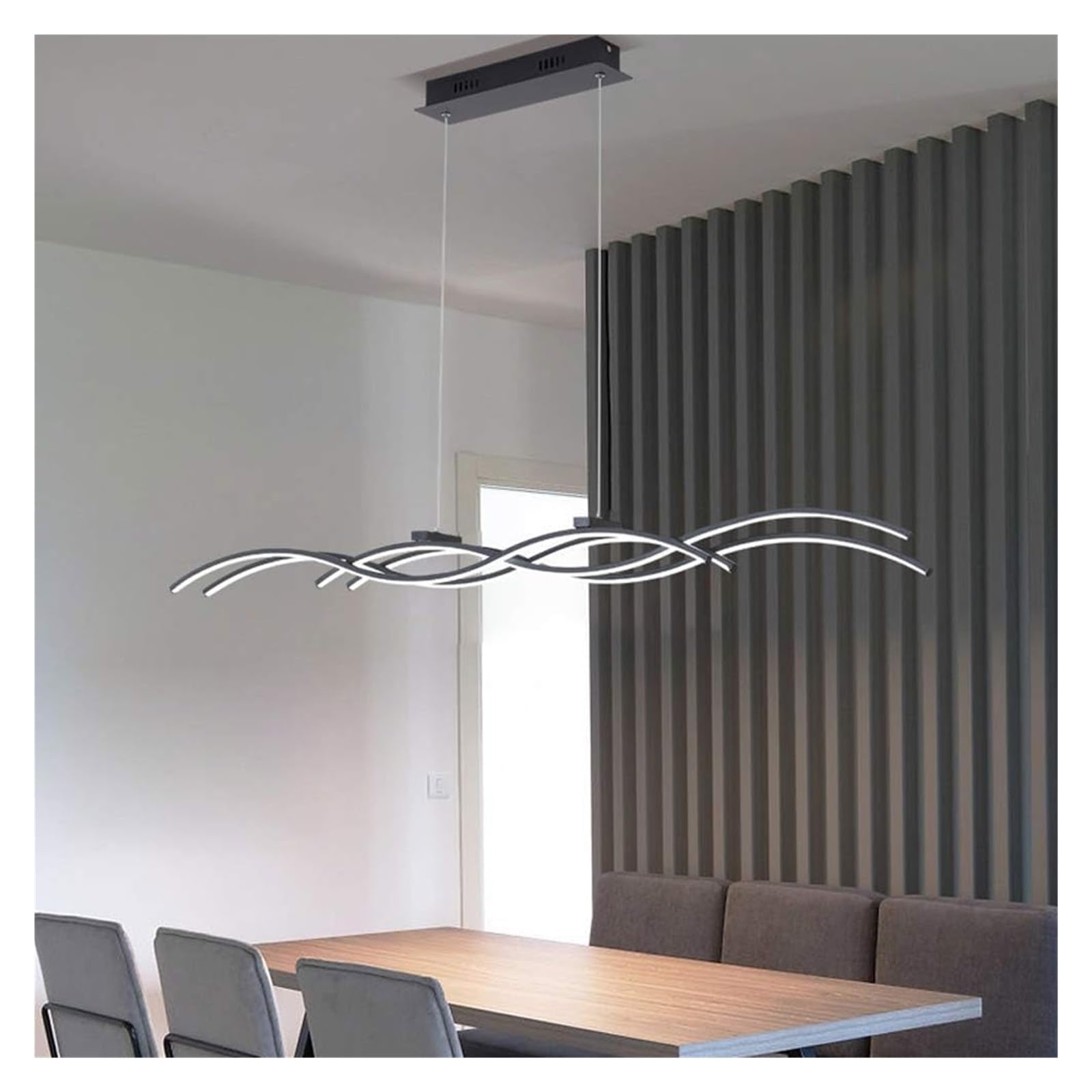 SYAXVOM Chandeliers LED Linear Pendant ht Fixtures, Dimmable Chandelier hting with Remote Control Adjustable Hanging for Kitchen Island (Color : 2, Size 80cm)