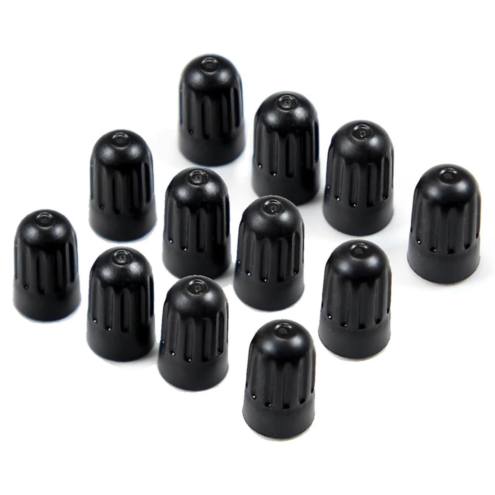 100 tappi antipolvere per valvole con guarnizione in gomma, in plastica nera, accessori per auto, moto, biciclette, camion