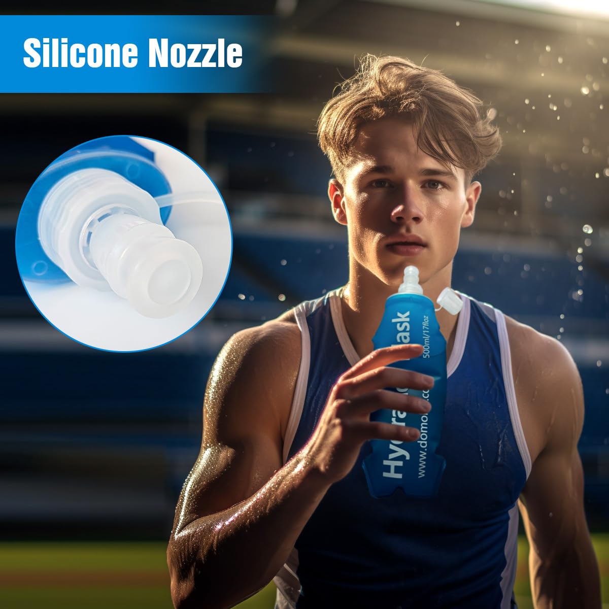 TXSN 250ML Soft Flask, Running Water Bottle Foldable TPU Hydration Flask for Running Hydration Pack Cycling Hiking Marathon, Pack of 2 - Image 4
