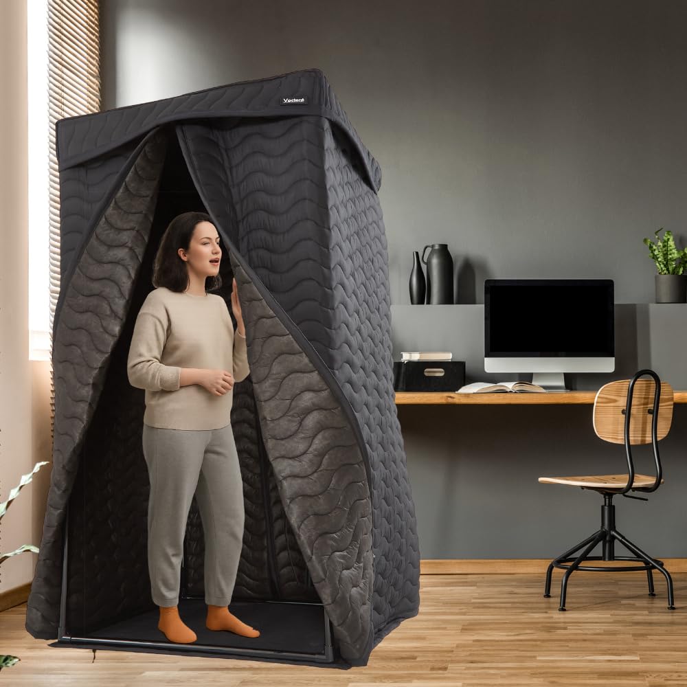 Cabina vocale portatile per scatti senza silenzio a casa – ideale per registrazioni vocali, podcast e canto – struttura compatta con soffitti acustici extra spessi, facile da montare
