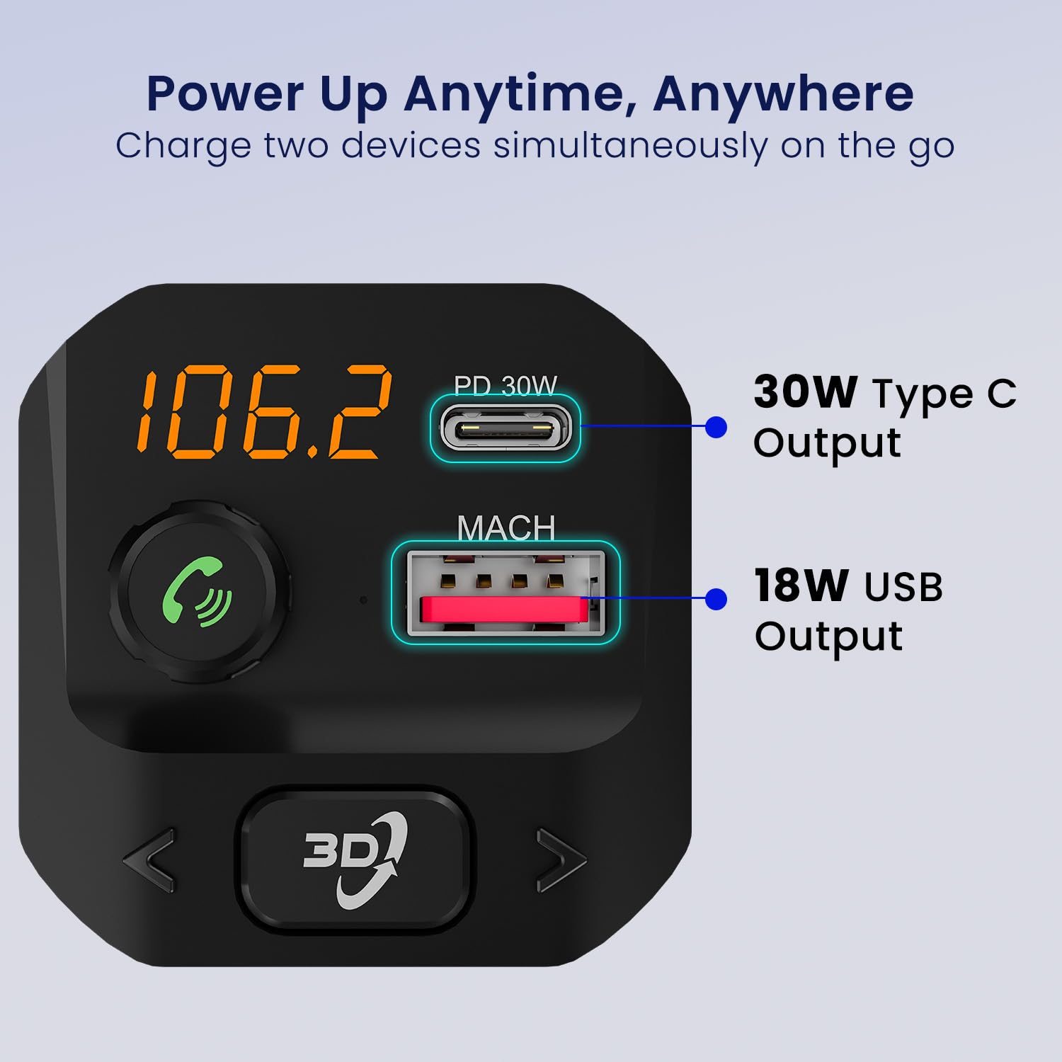 Portronics Auto 10 Plus Car Bluetooth Receiver With Hands Free