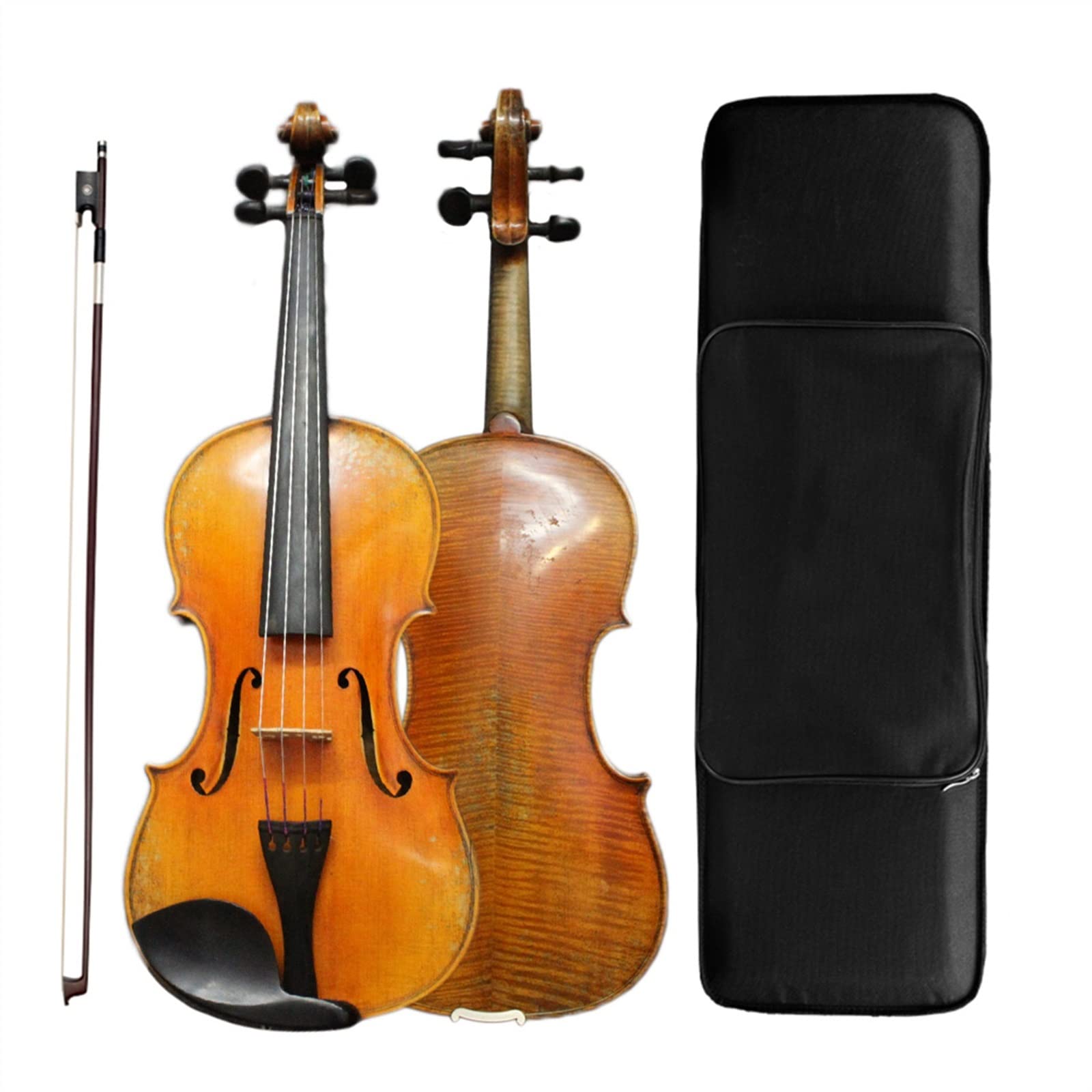 4/4 Violino Acustico Violino Violino in Legno Europeo Accessori in Ebano con Arco E Custodia Violini per Studenti