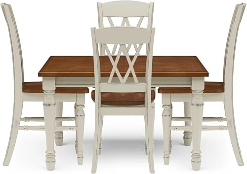 Home Styles - Juego de comedor Monarch de 5 piezas, color blanco y roble