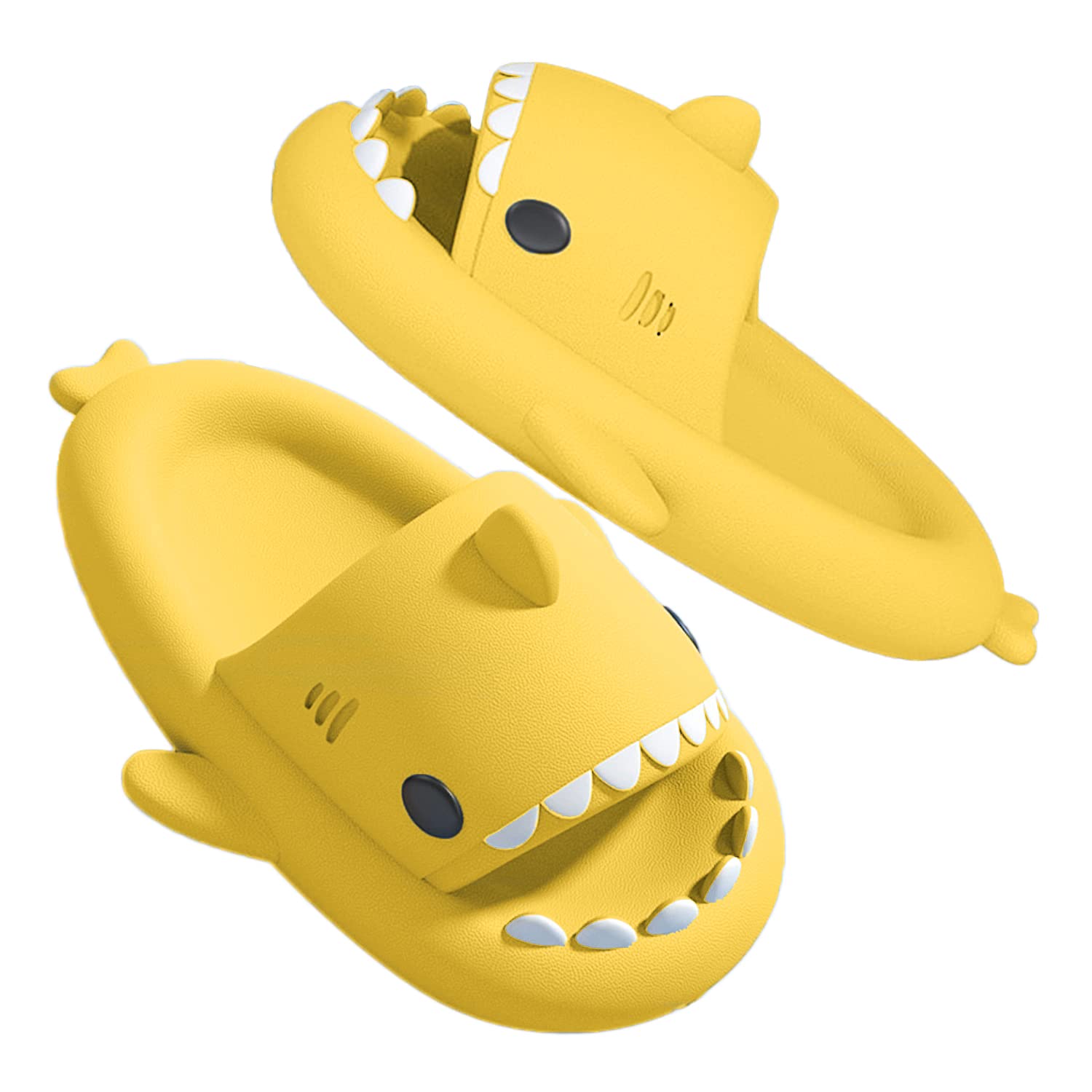 KALEKIFun Shark Slides Bathroom Shower Non-slip Slippers Outdoor Couple Slippers Summer Beach Slippers for Men and Women smiley face slippers