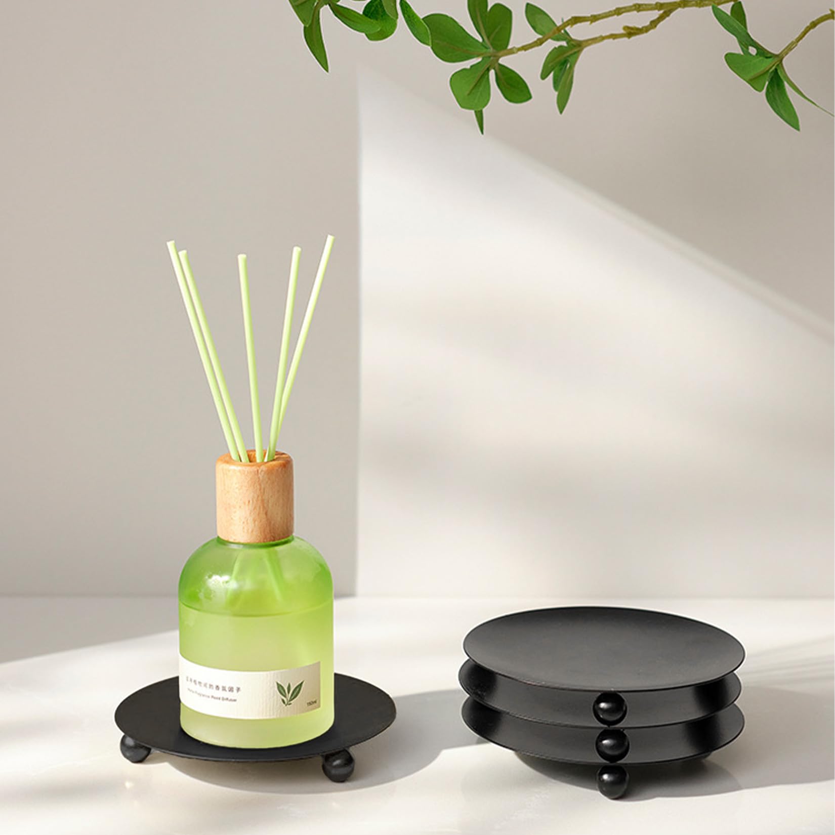 Ewwtrey 3 Pcs Candle Holders for Pillar Candles Pillar Candle Holders, Black Candle Stand - Image 3