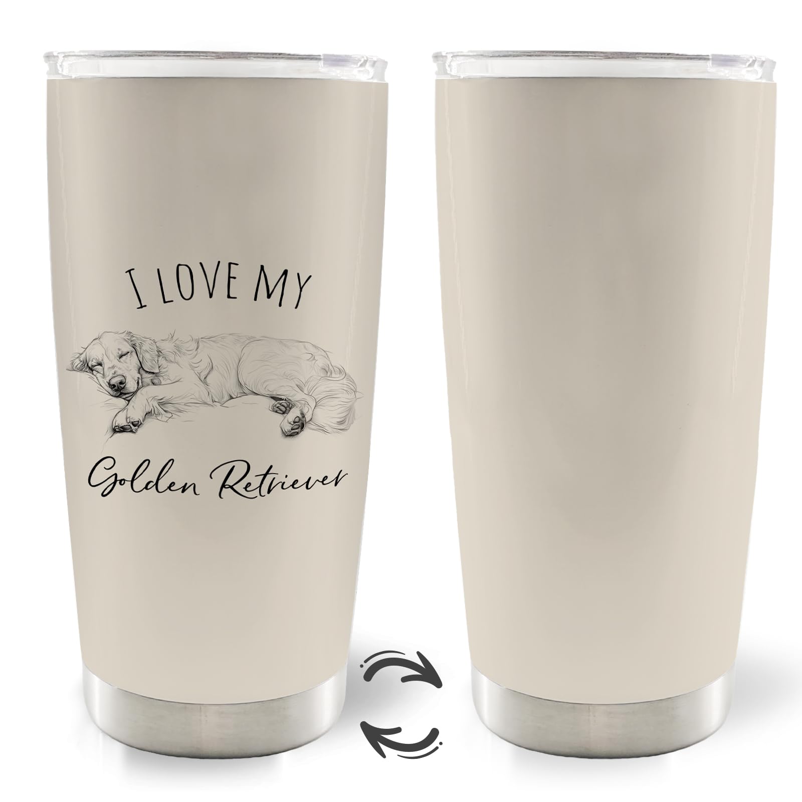 Golden Retriever Dog 20oz Travel Coffee Mug Tumbler, Golden Retriever Gifts for Women, Dog Lovers Gifts，Pet Owners Lovers Water Stainless Steel Tumbler with Lid and Straw Drinkware