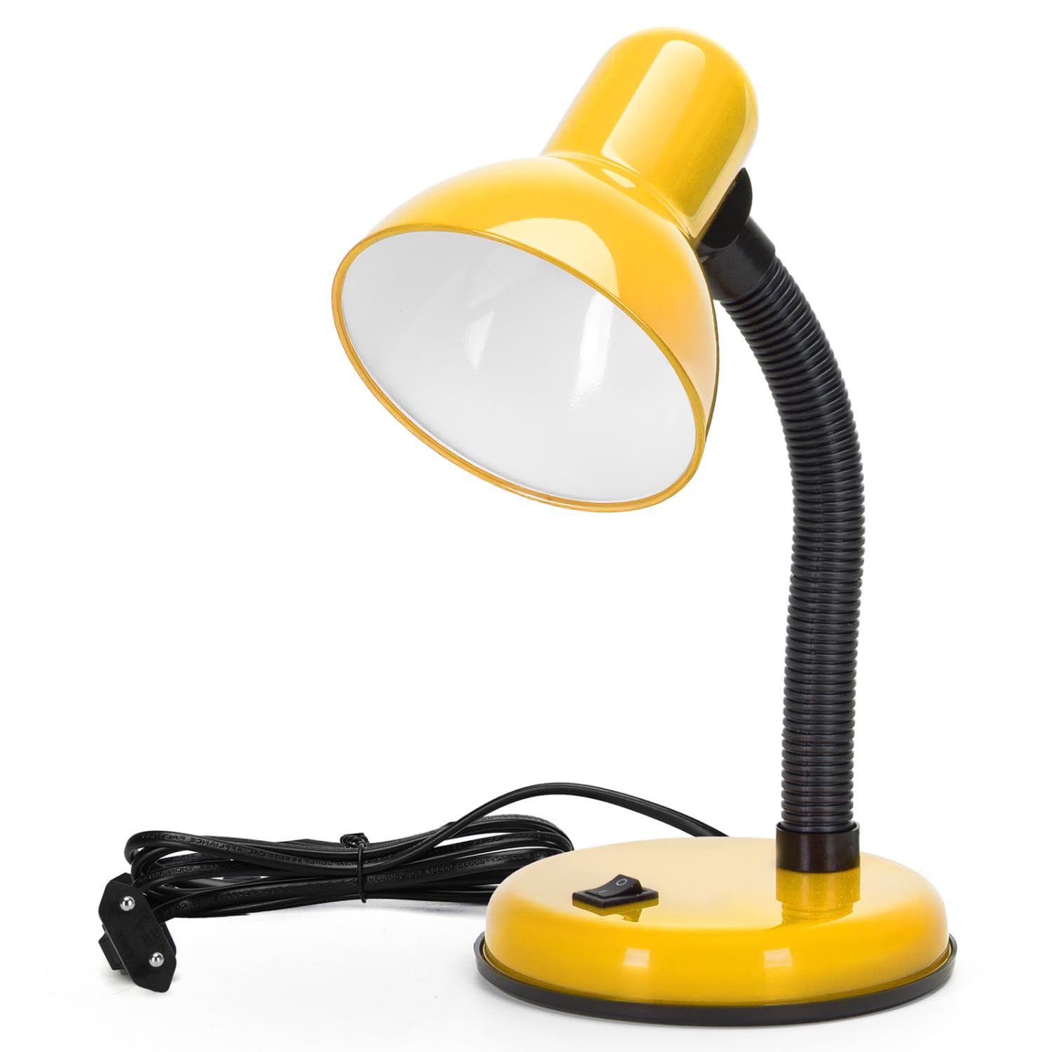 Aigostar Lámpara de Escritorio Retro， Flexo LED Escritorio sin Bombilla， Lámpara de mesa Compatible con Led Bombillas Modelo E27， Máx 240V， Lampara Lectura para Leer， Trabajar， Estudiar， Amarillo