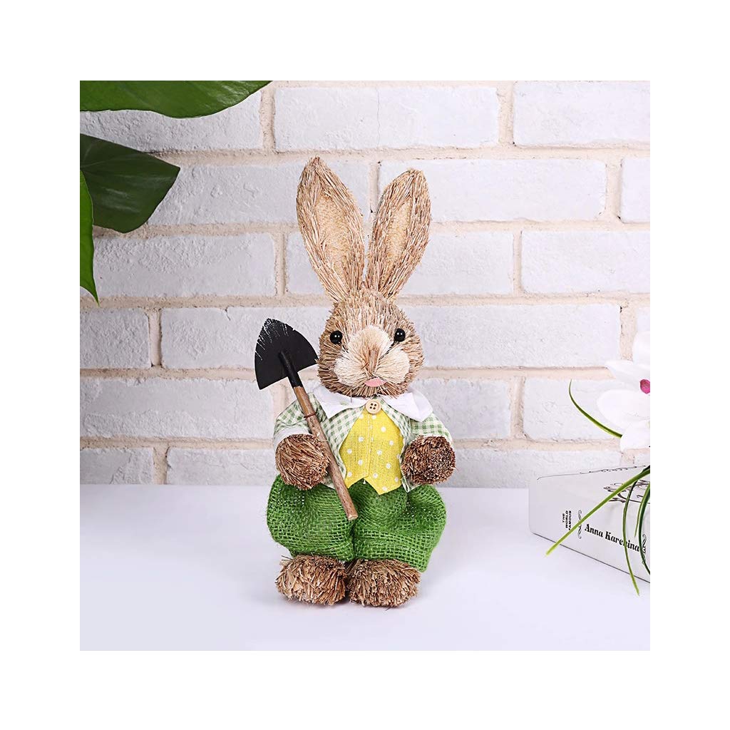 4 Decorazioni Pasquali Con Coniglietti E Pulcini In Peluche - Bianco E Giallo Per Vassoio