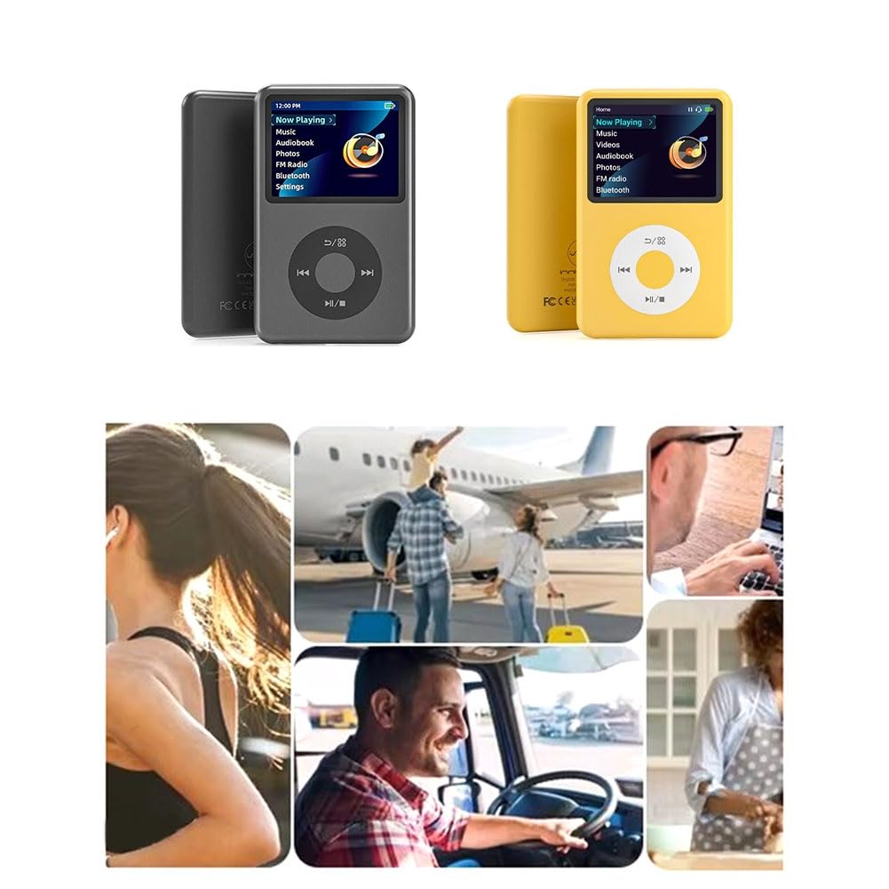 Reproductor de Música MP3 Portátil con Bluetooth de 128 GB, Reproductor de Audio Digital de Alta Resolución FM con Vídeo y Sonido HiFi, Reproductor de Pantalla Táctil A