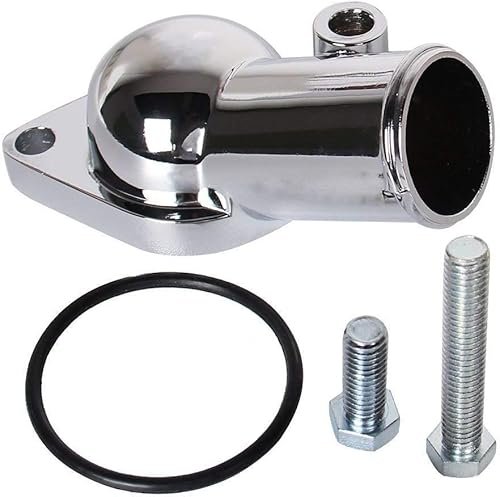 Miniatura 6 de Carbole 21 grados cromo agua cuello termóstato vivienda cabida para Chevy V8 5.7L 350 454 pequeño bloque grande