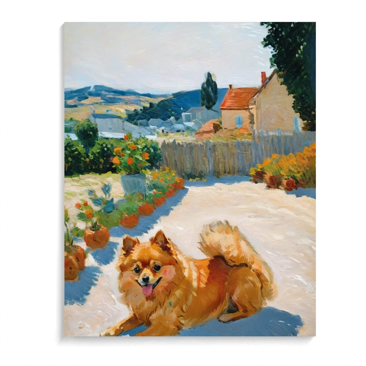 DIY Paint by Number for Adults Beginner Pomeranian Dog Paint by Number on Canvas DIY Oil Painting for Gift Home Wall Decor 12x16inch(30x40cm) Frameless
