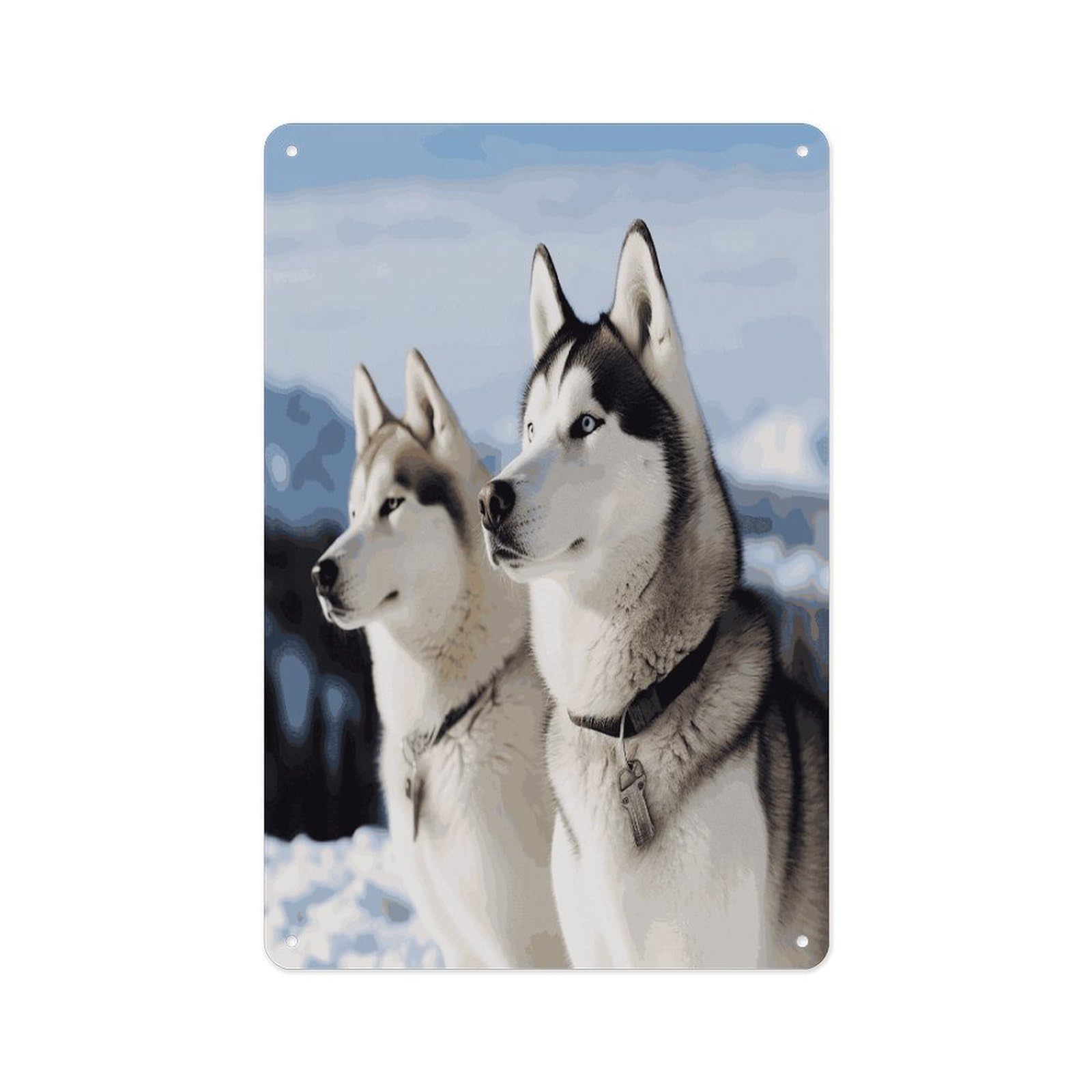 Fekiloot Style Husky Dogs Wall Decor Metal Signs Tin Signs Poster