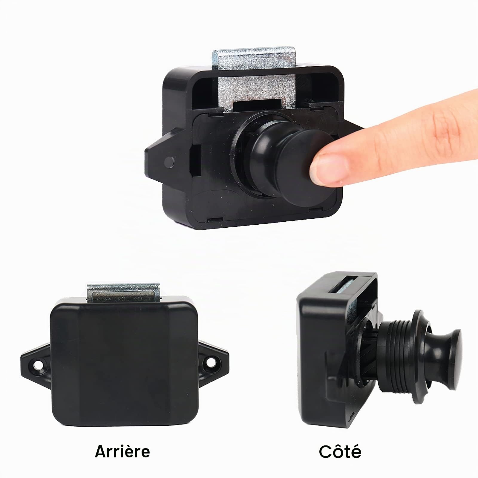Lot de 10 boutons poussoir Catch Door Lock pour camping-car, armoire, cabinet Lock Catch Verrou de porte d'armoire, serrure de meuble, serrure pour Motorhome Caravan Van RV Camper (noir)